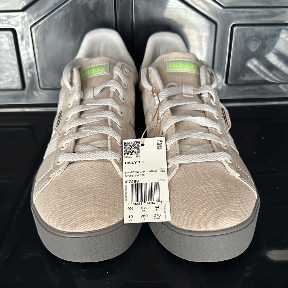 Adidas Daily 3.0 Beige and White Sneakers